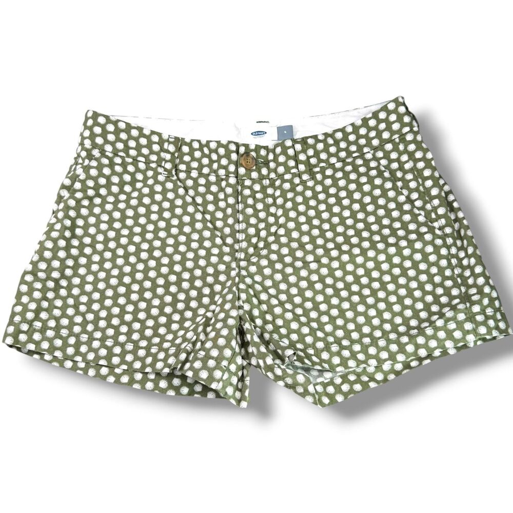 Old Navy Green Seashell Novelty Shorts Womens Size 4 Summer Coastal Resort